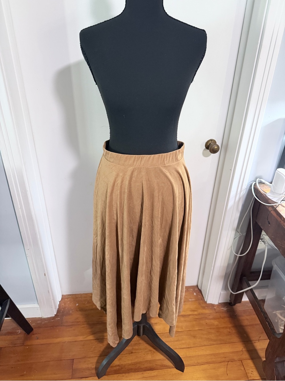 Classic Camel Circle Skirt - Flowy Women’s Midi